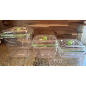 FoodSaver Vacuum Sealed Fresh Containers Set: 3 Cup, 5 Cup  and 8 Cup with Lids